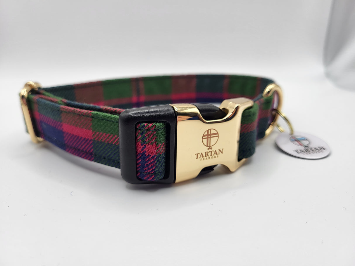 Glasgow Tartan Dog Collar Large Approx 45-58cm round, 25mm wide