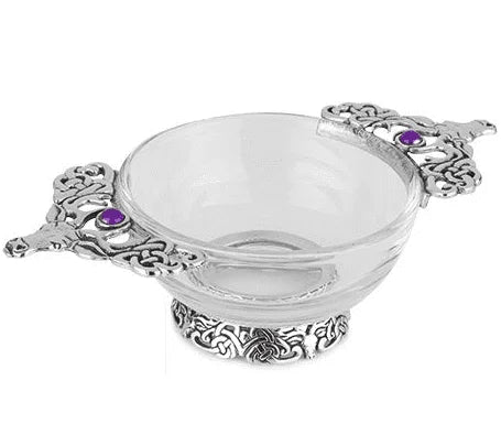 Pewter Stag Glass Quaich