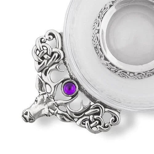 Pewter Stag Glass Quaich