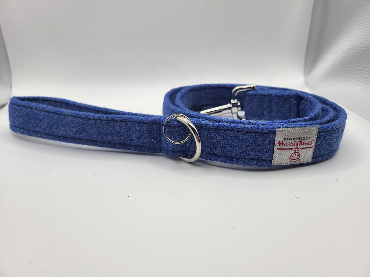 Blue Harris Tweed Dog Lead Approx 123 cm long, 25mm wide