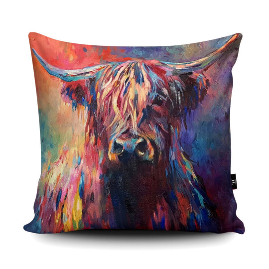 Highland Cow Vegan-Suede Cushion