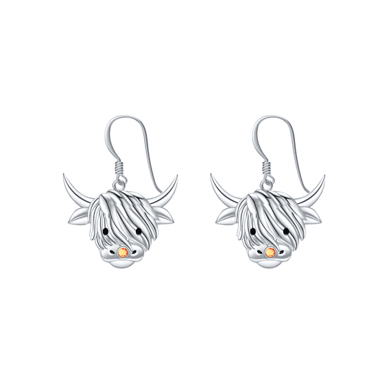 Highland Cow Drop Earring