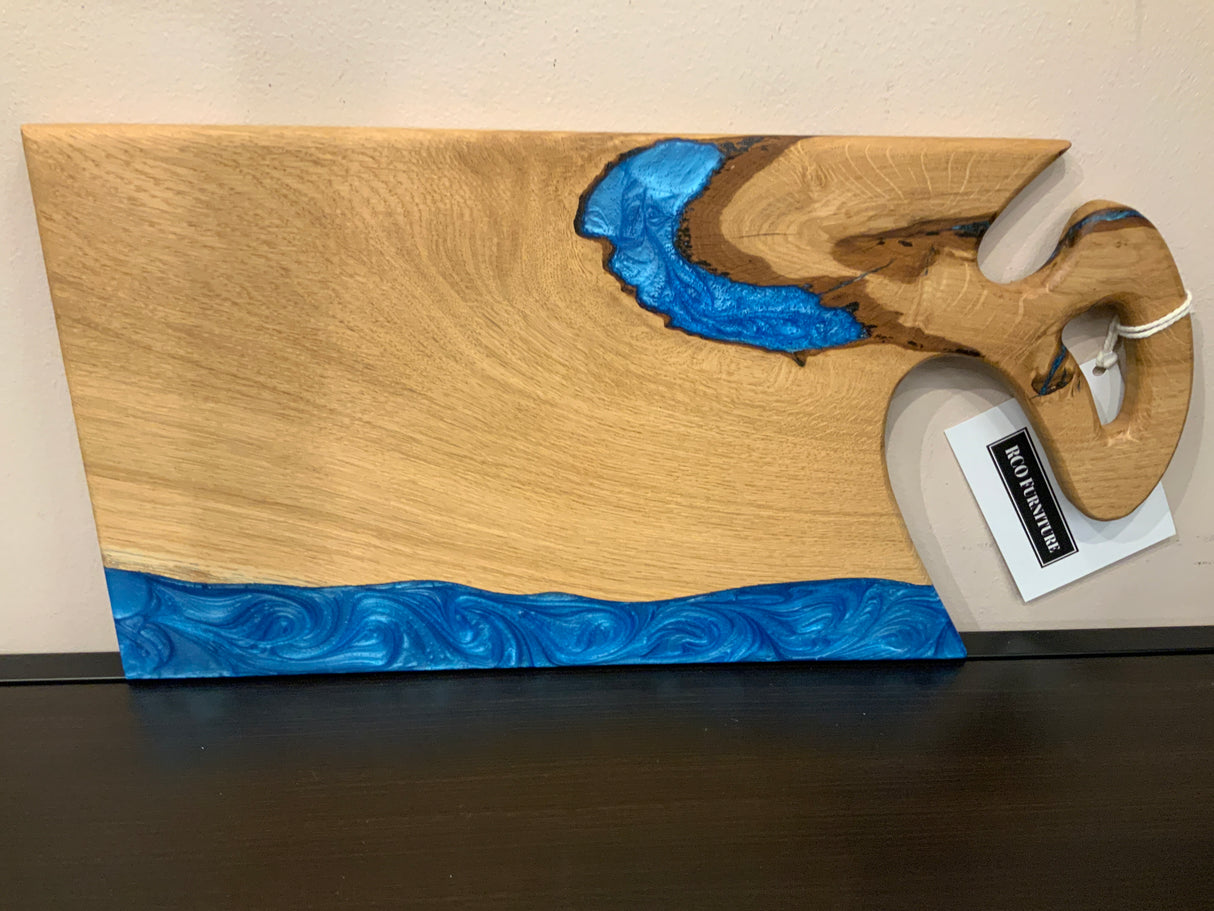 Swirl Handle Blue River Small Charcuterie / Serving Board