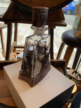 Pewter Chocolate Bronze Highland Cow Glass Decanter