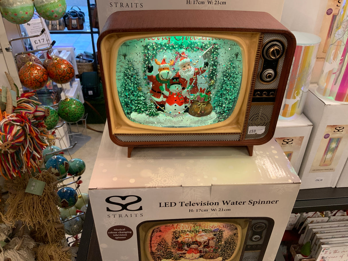 LED Santa TV Spinner (21cm)