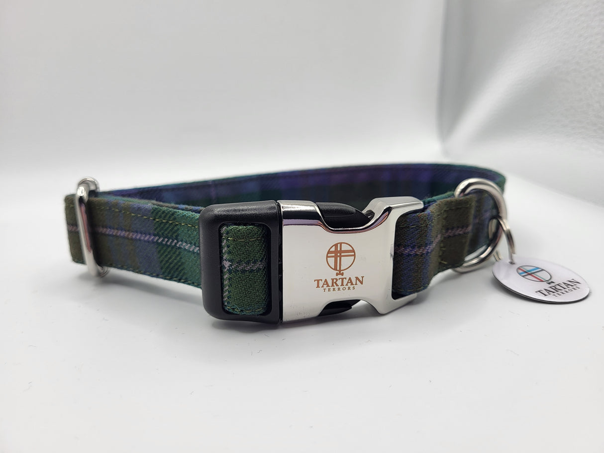 Isle of Skye Tartan Dog Collar Large Approx 45-58cm round, 25mm wide