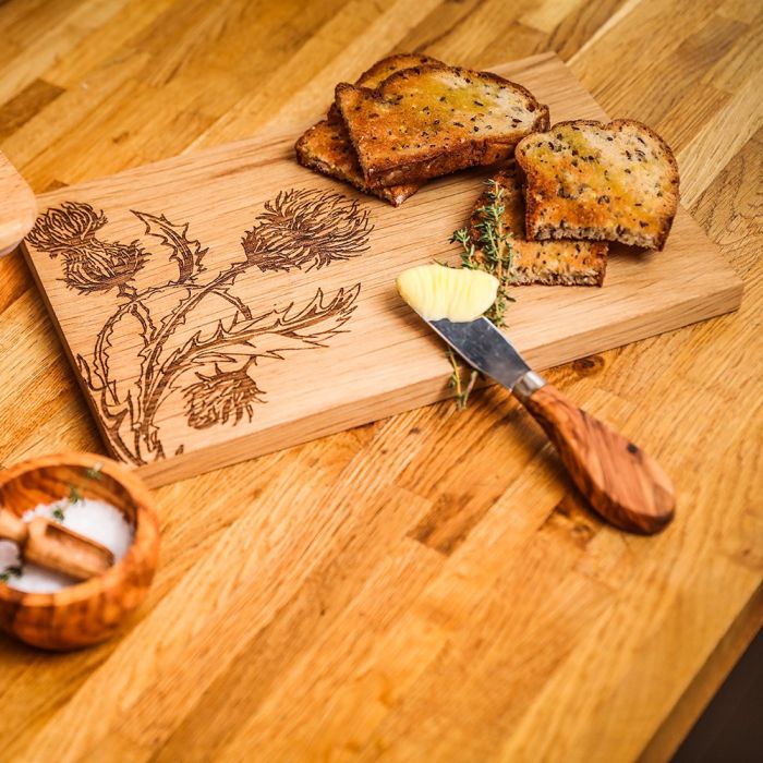 Trio of Thistles 30cm Oak Serving Board