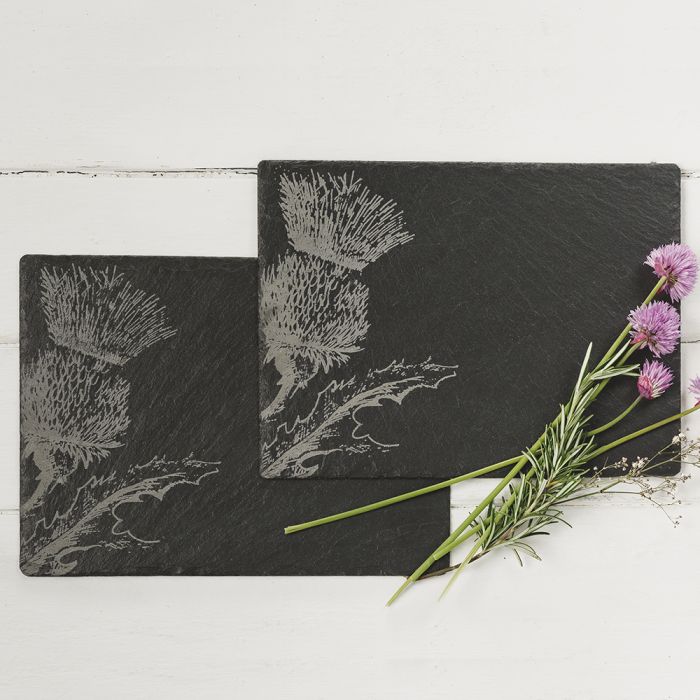 Trio of Thistles Set of 2 Slate Placemats