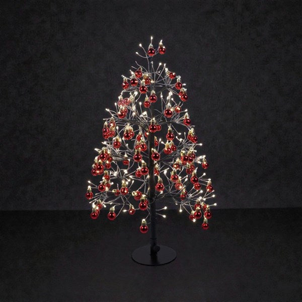 Red Bauble Christmas Tree 2 Foot High LED 400 Lights