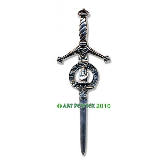 Pewter Clan Crest Kilt Pin - Choose Your Clan A-M