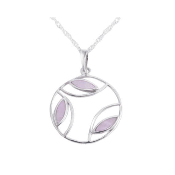 Mackintosh Circle Rose Enamelled Pendant