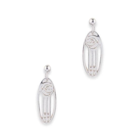 Mackintosh Rose Oval Drop Earrings