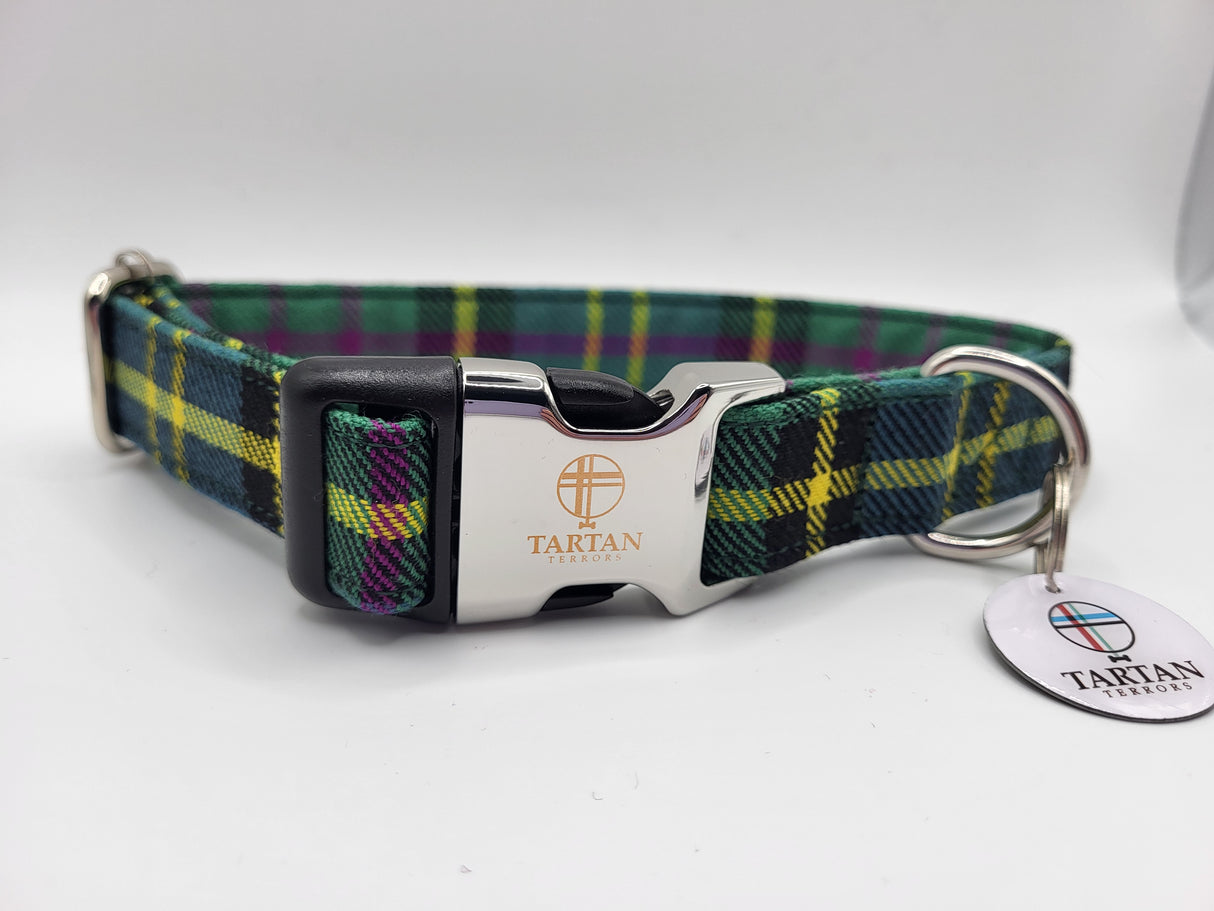 Macleod of Harris Tartan Dog Collar Small Approx 18-29cm round, 20mm wide