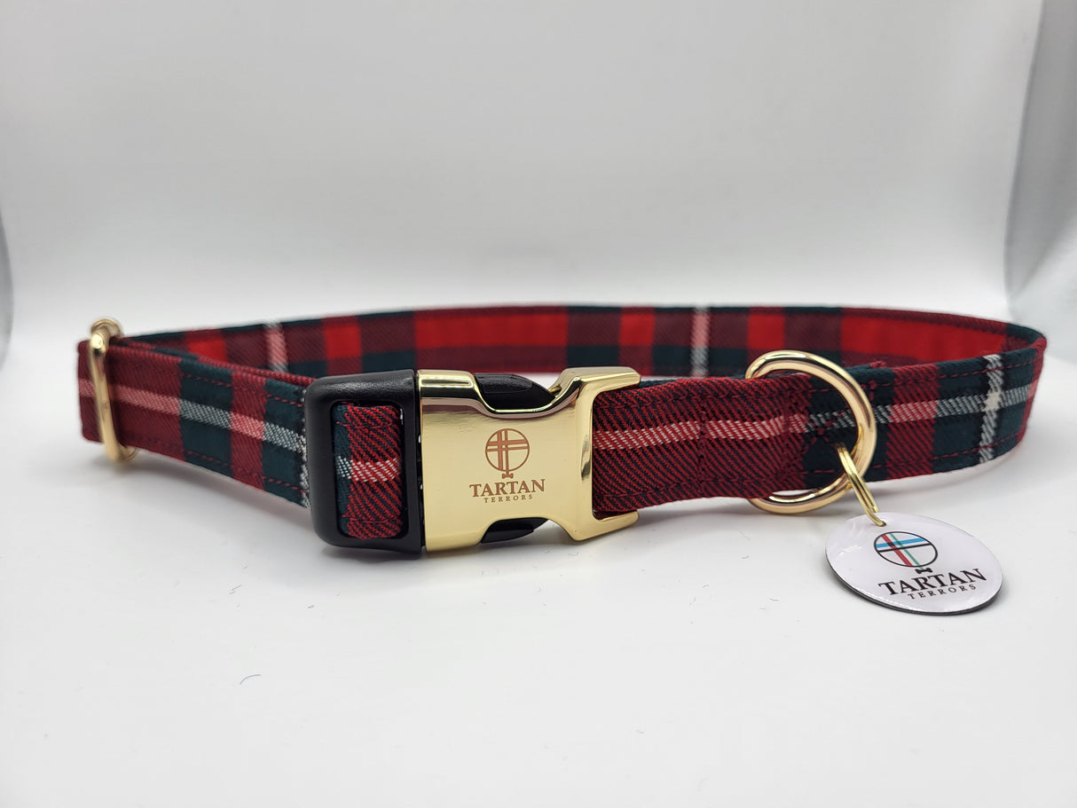 MacGregor Tartan Dog Collar Large Approx 45-58cm round, 25mm wide