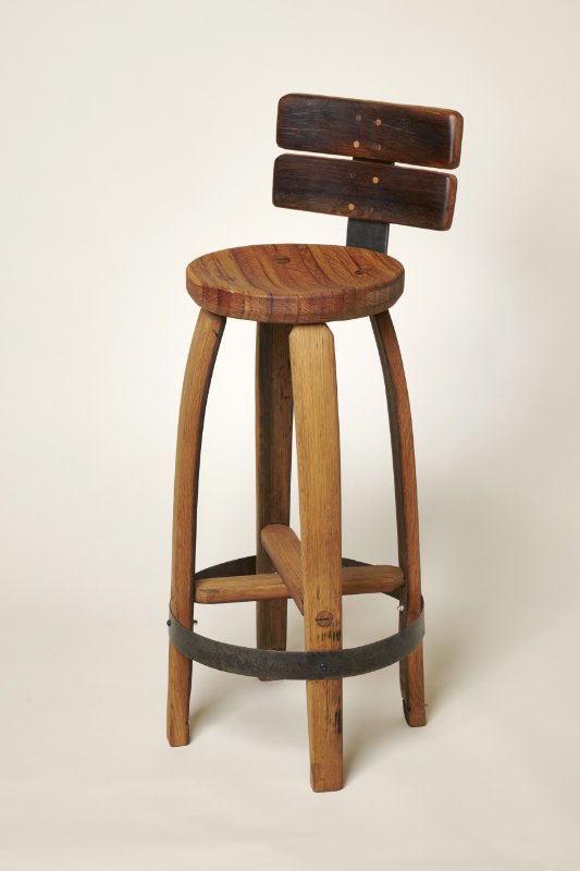 Oak Bar Chair (With Back)