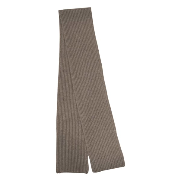 100% Cashmere Skinny Rib Scarf - Mushroom