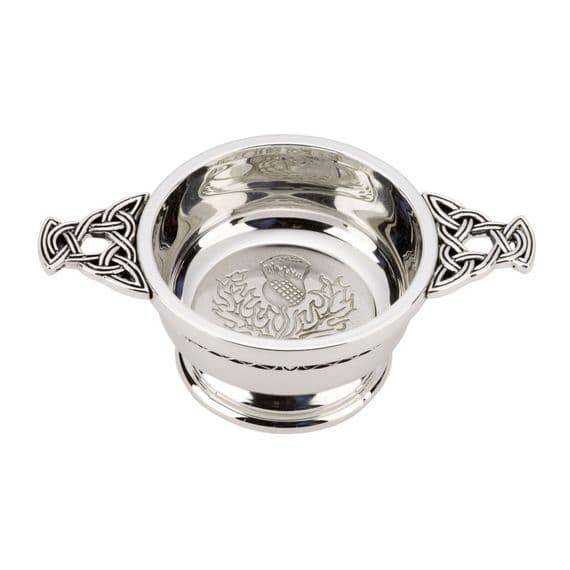 3 inch Silver Plated Thistle Bowl Quaich