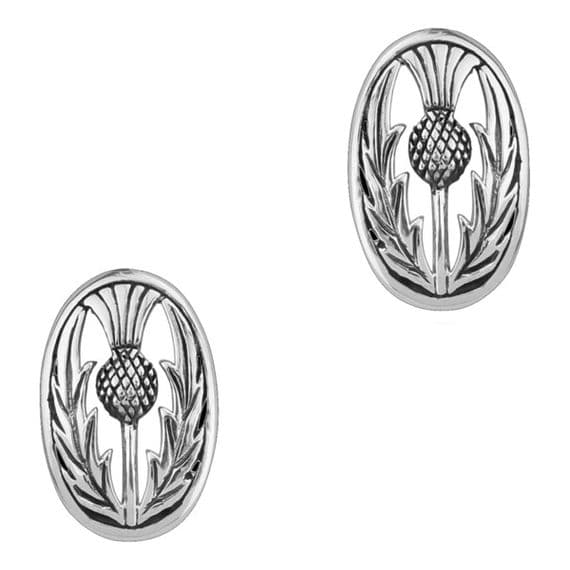 Oval Thistle Stud Earring