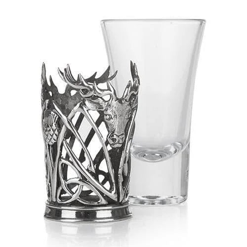 Pewter Stag Holder & Shot Glass