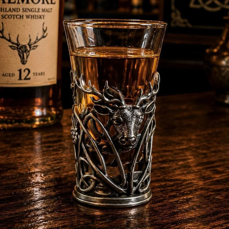 Pewter Stag Holder & Shot Glass