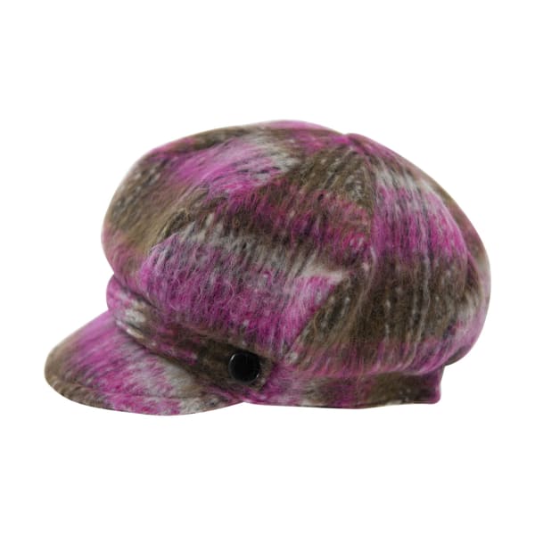 Ladies Newsboy Cap - Pink Coco Tweed