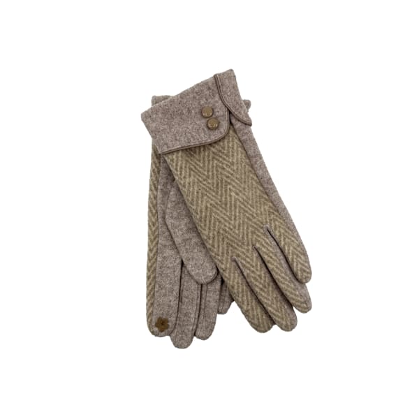 Oatmeal Herringbone Cuff Glove (Boxed)