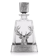 Pewter Stag Pyramid Glass Decanter