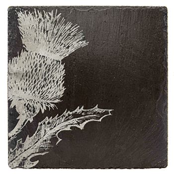 Trio of Thistles Slate Coaster