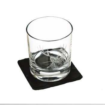 Stag Tumbler & Slate Coaster ~Set (Gift Boxed)