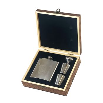 Highland Cow Hip Flask & Cup Set (Gift Boxed)