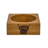 Highland Cow Oak Wine Bottle Coaster