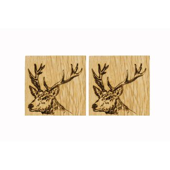 Stag 2 Oak Coasters