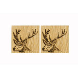 Stag 2 Oak Coasters