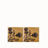 Trio of Thistles 2 Oak Coasters