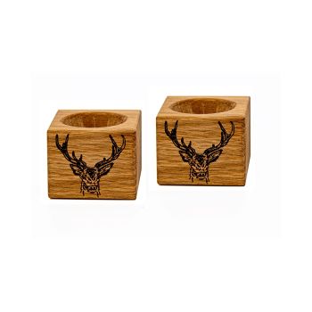 Stag Prince 2 Oak Egg Cups