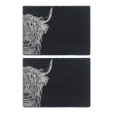 Highland Cow set of 2 Slate Placemats