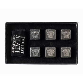 Highland Cow Whisky Stones set of 6 (Gift Boxed)