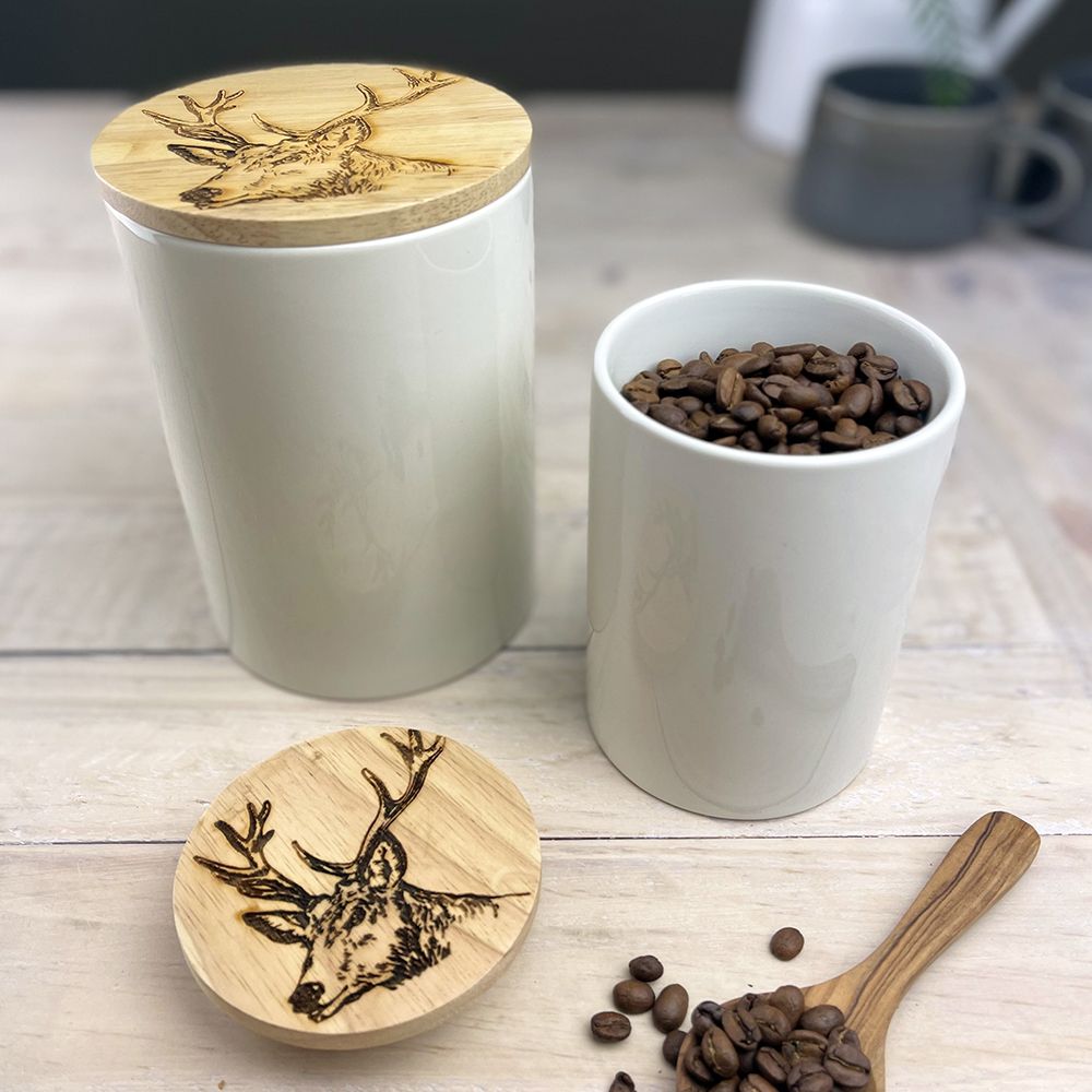 Stag Medium Storage Jar with Oak Lid